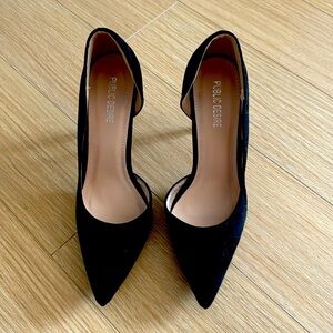 New public desire black suede stiletto